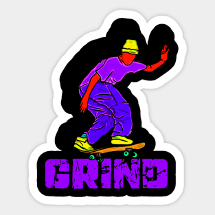 skateboarding on the street Sticker